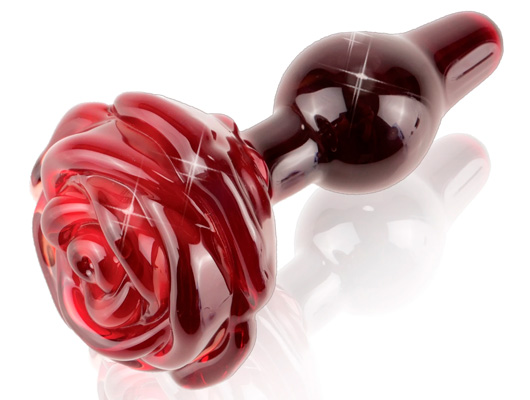 Glass Red Rose